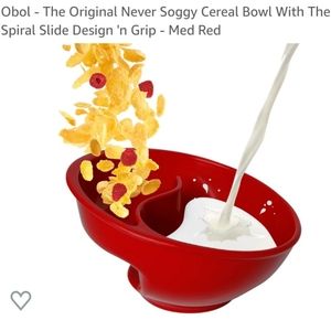 Obol the never soggy cereal bowl red